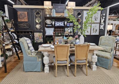 Elegant dining room display with table and chairs