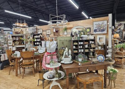 Antique store interior with various vintage items.