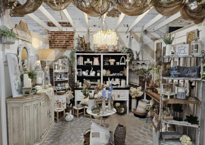 Vintage home decor and furniture boutique interior.