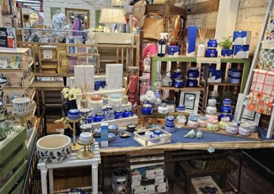 Overhead view of cozy rustic kitchenware shop